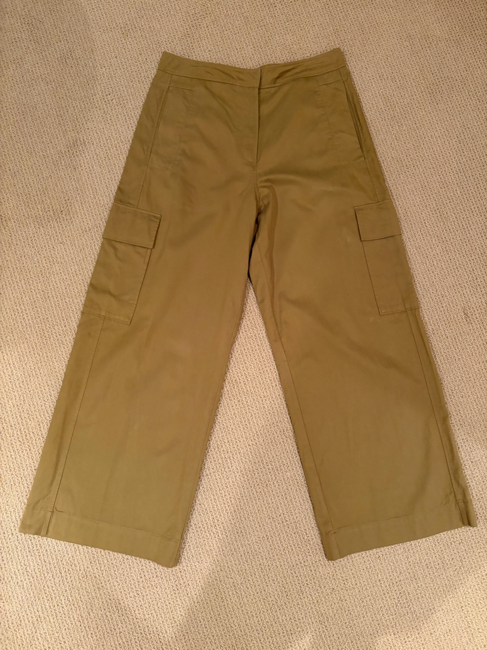 Fourth + Bay Ladies Wide leg Cargo Pants in khaki Olive Green Size 14